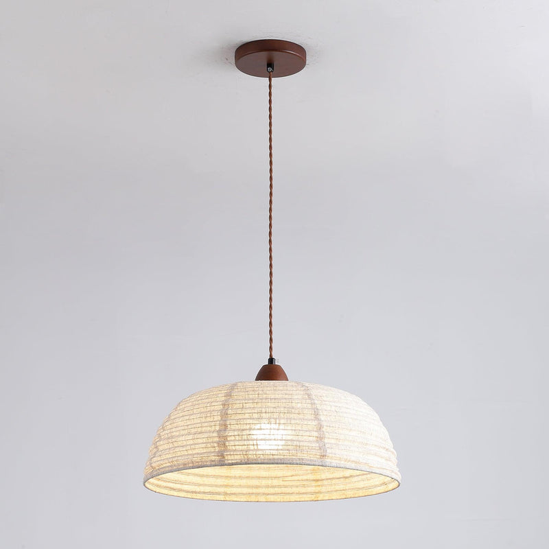 Lampe Suspendue En Bois Et Tissu