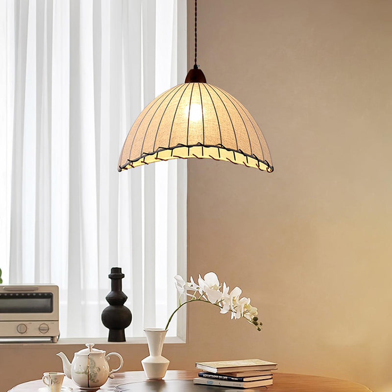 Lampe Suspendue En Bois Et Tissu