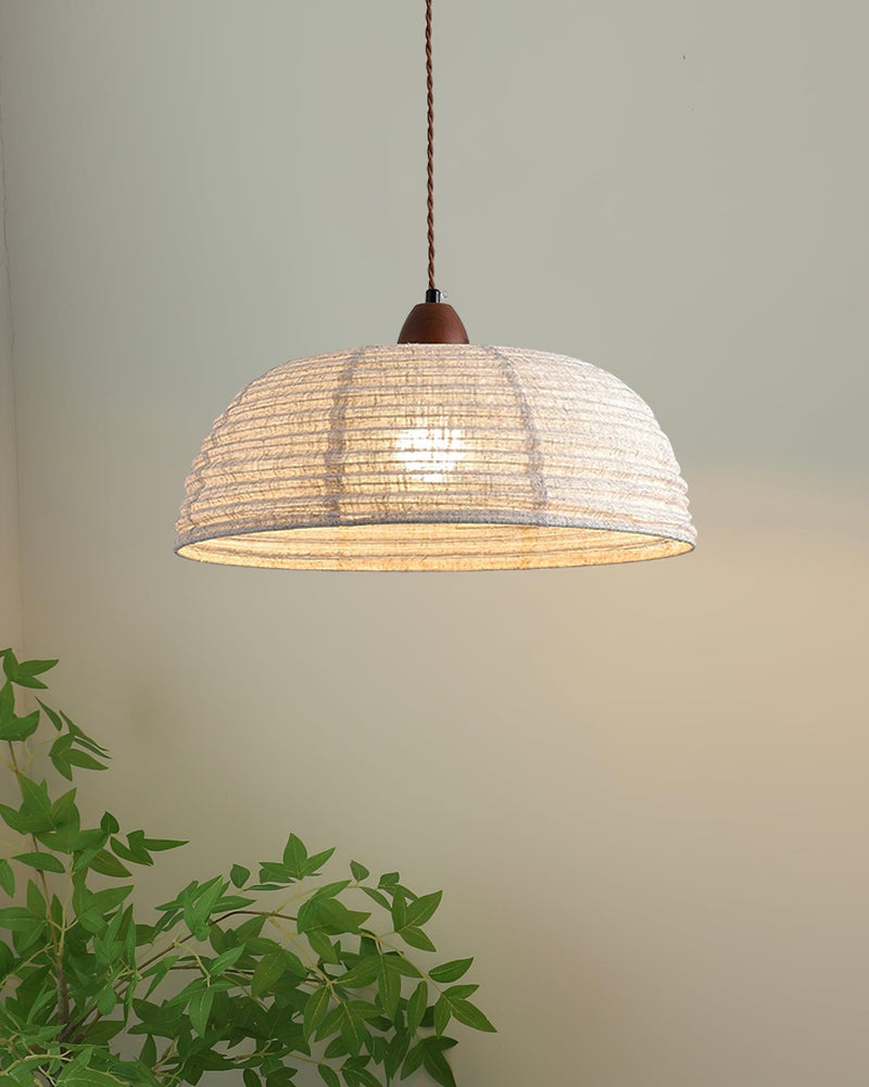 Lampe Suspendue En Bois Et Tissu