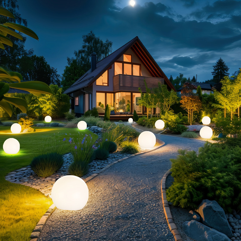 Lampe solaire sphérique pour le jardin