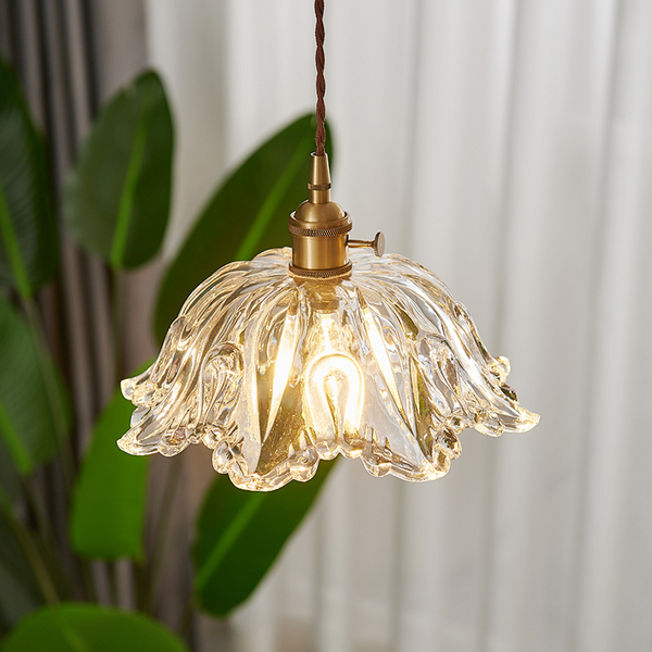 Pendentif fleur en verre