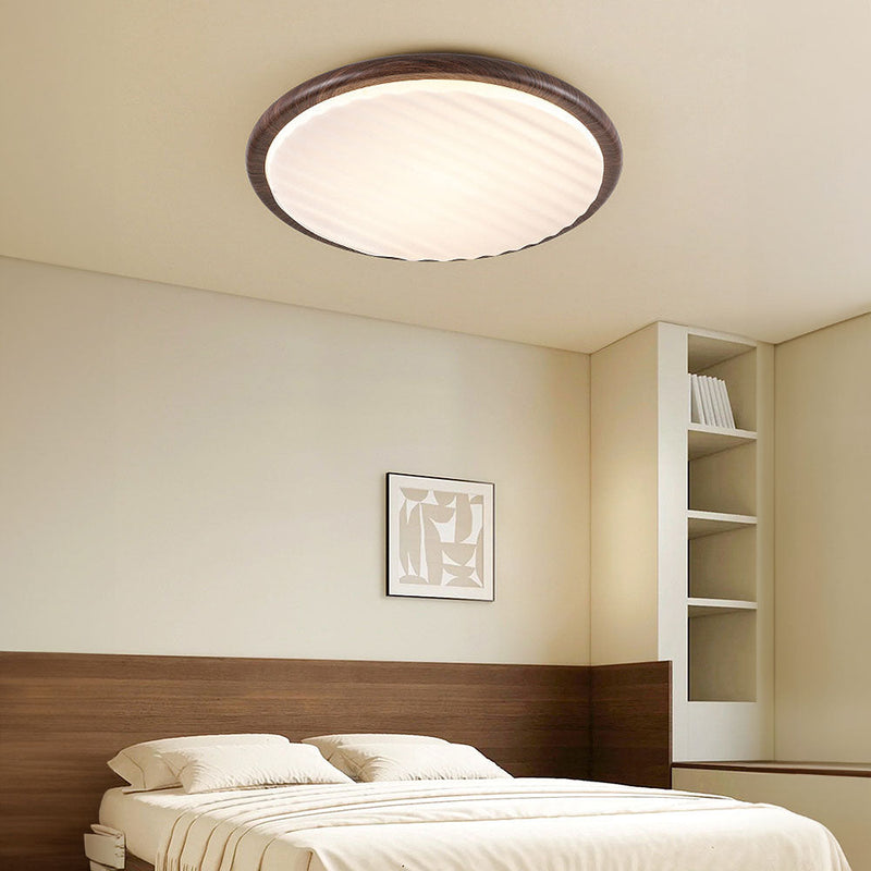 Ronde En Bois Plié Led Plafonnier Chambre À Coucher