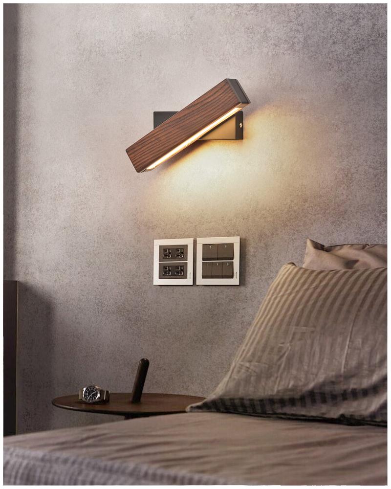 Rotowood™ - Applique Murale Led En Bois, Pivotante