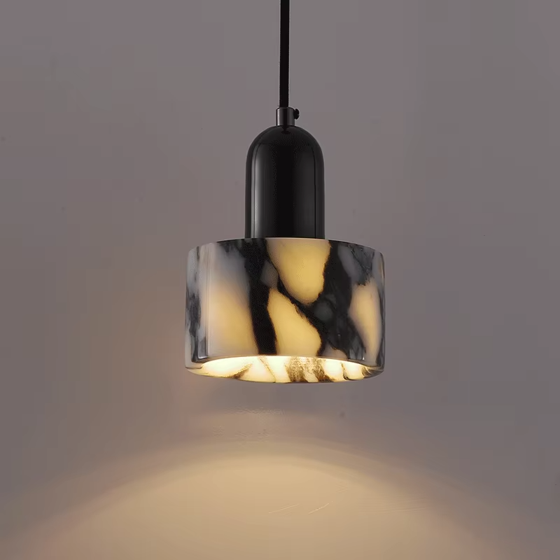Lampe pendante en marbre noir