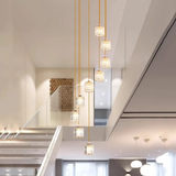 Lustre d'escalier vintage en cristal