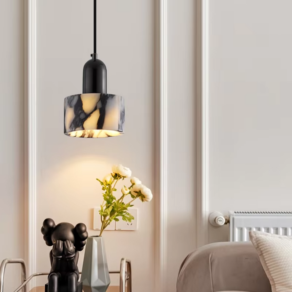 Lampe pendante en marbre noir