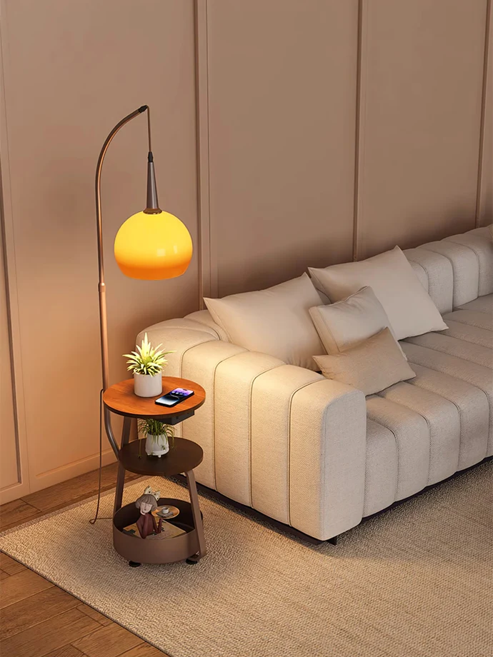Table de chevet avec lampe Bauhaus