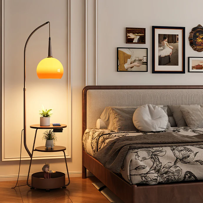 Table de chevet avec lampe Bauhaus