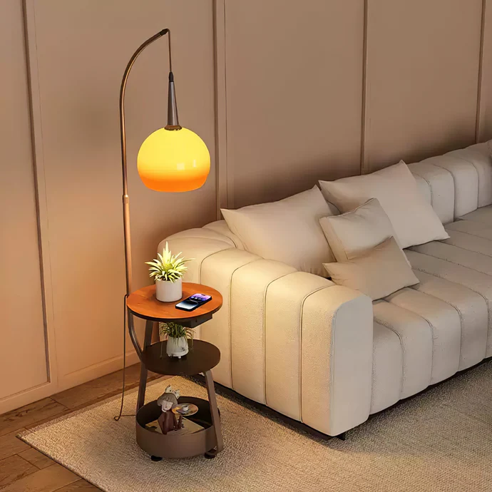 Table de chevet avec lampe Bauhaus