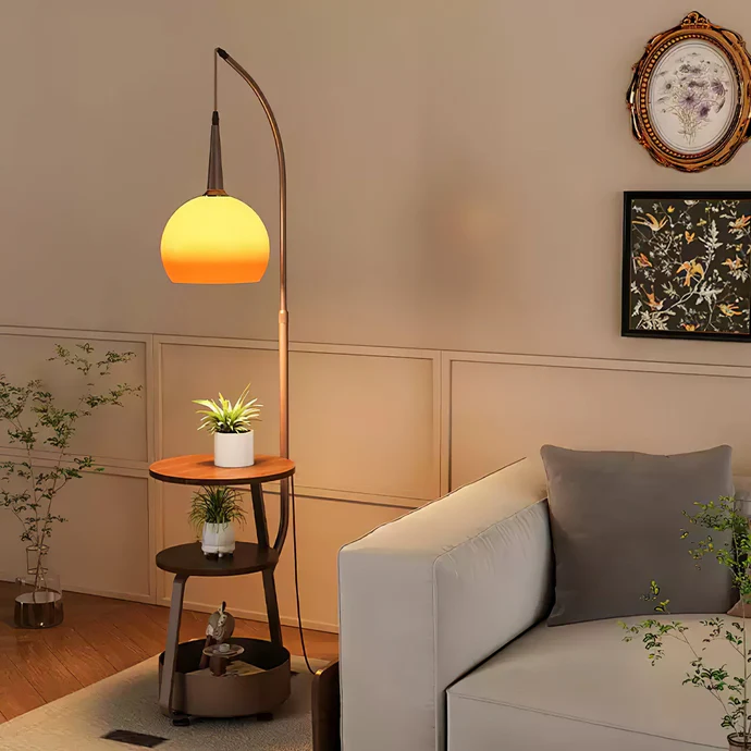 Table de chevet avec lampe Bauhaus