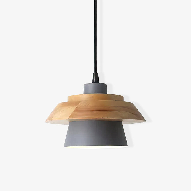 Lampe pendante en bois de pierre