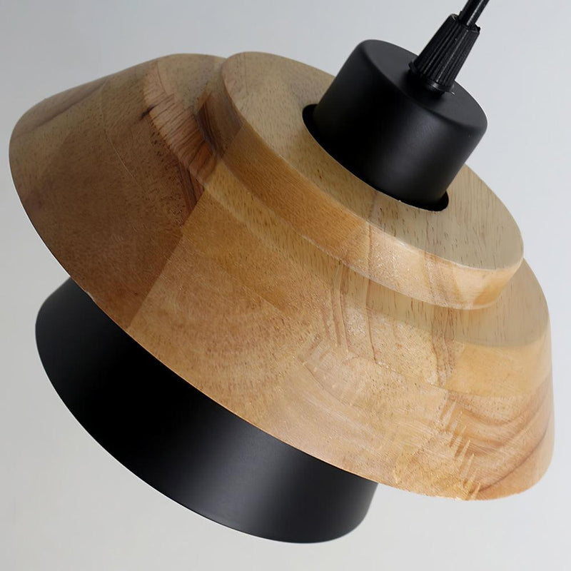 Lampe pendante en bois de pierre