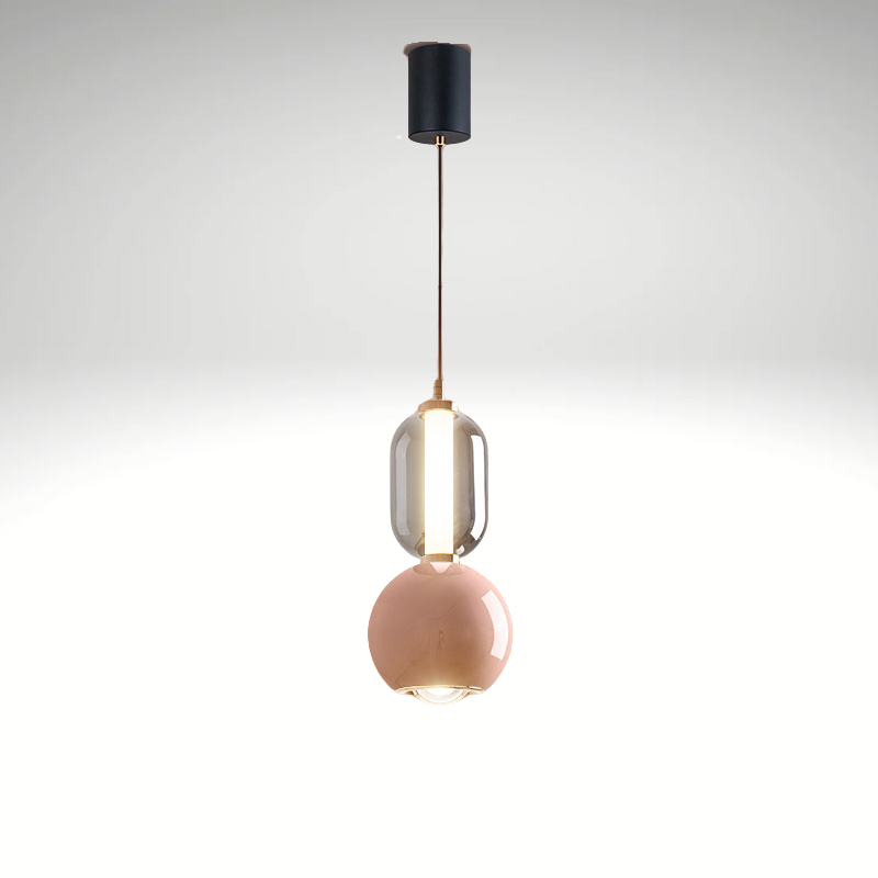 Nordic Creative Fer Verre Lampe suspendue