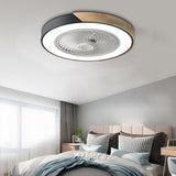 Ventilateur de plafond rond carré à LED intégré sans pales avec télécommande