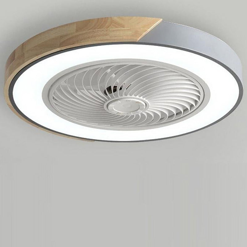 Ventilateur de plafond rond carré à LED intégré sans pales avec télécommande