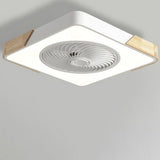 Ventilateur de plafond rond carré à LED intégré sans pales avec télécommande