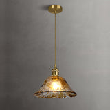 Lampe pendante vintage en verre brun