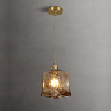 Lampe pendante vintage en verre brun