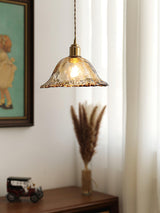 Lampe pendante vintage en verre brun