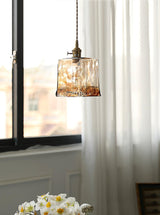 Lampe pendante vintage en verre brun