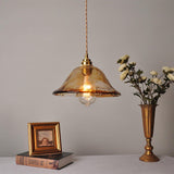 Lampe pendante vintage en verre brun