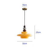 Lampe pendante de salle à manger en verre beige de style médiéval