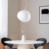 Lampe Pendante En Forme De Galet Blanc