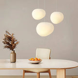 Lampe Pendante En Forme De Galet Blanc