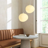 Lampe Pendante En Forme De Galet Blanc