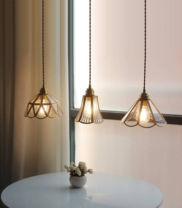 Lampe Pendante En Verre En Laiton