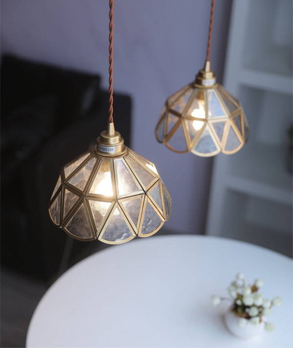 Lampe Pendante En Verre En Laiton