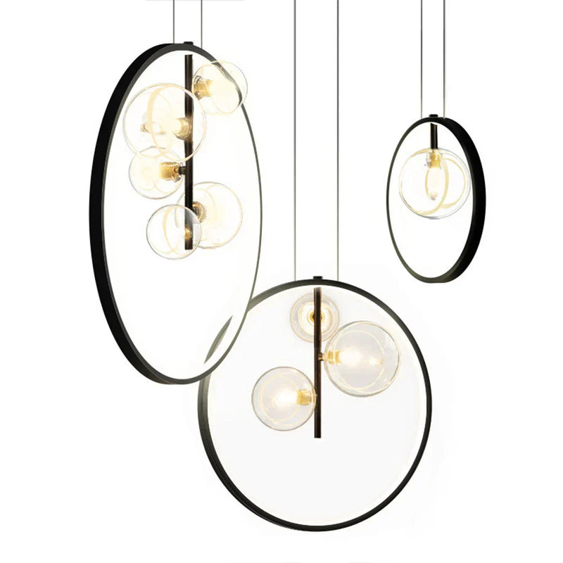 Nordic Bubble Lampes Suspendues En Verre Avec Anneau