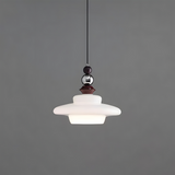 Lampe pendante de salle à manger en verre beige de style médiéval