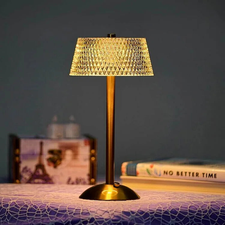 Lampe à poser sans fil en métal cristal