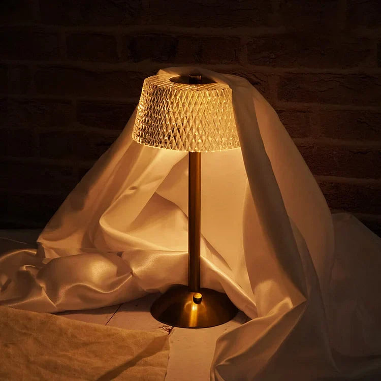 Lampe à poser sans fil en métal cristal