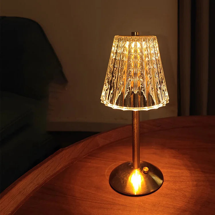 Lampe à poser sans fil en métal cristal