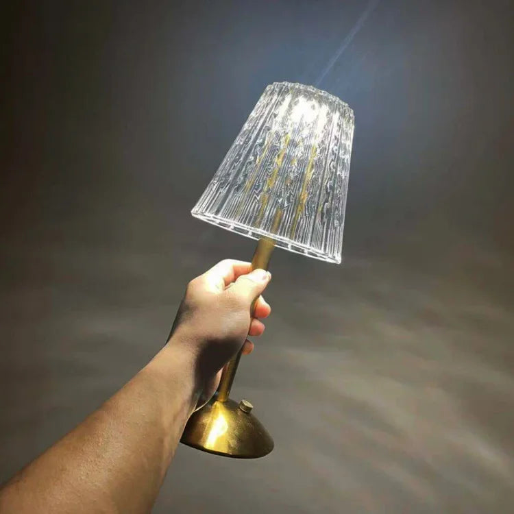 Lampe à poser sans fil en métal cristal