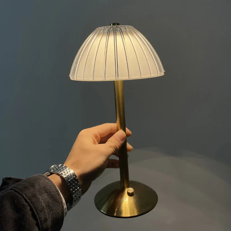 Lampe à poser sans fil en métal cristal