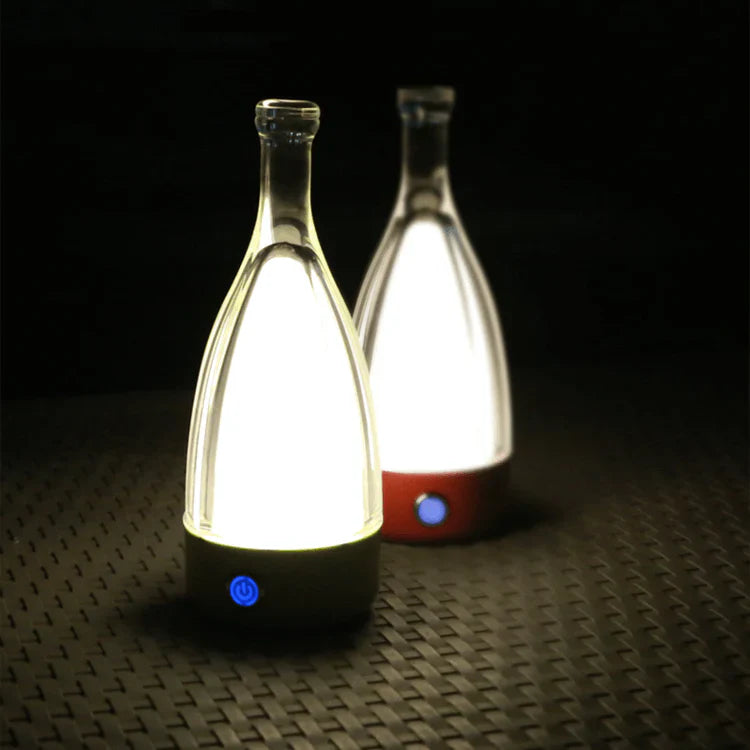 Veilleuse décorative rechargeable en forme de bouteille de vin