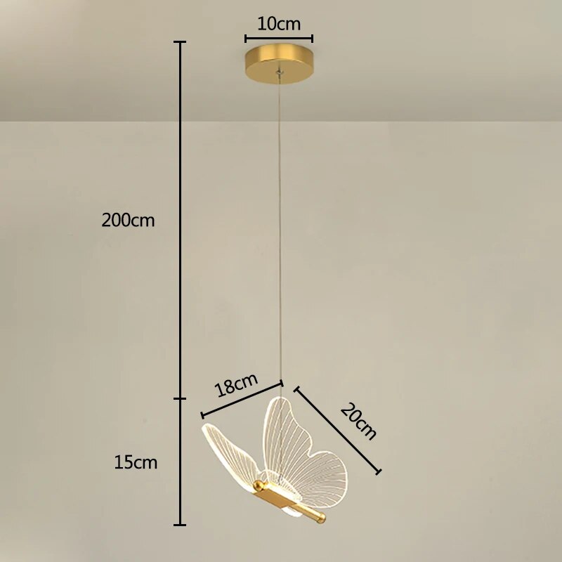 Lampe à suspendre en forme de papillon