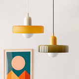 Lampe suspendue Bauhaus en verre coloré