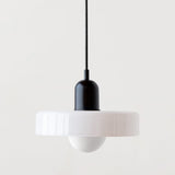 Lampe suspendue Bauhaus en verre coloré