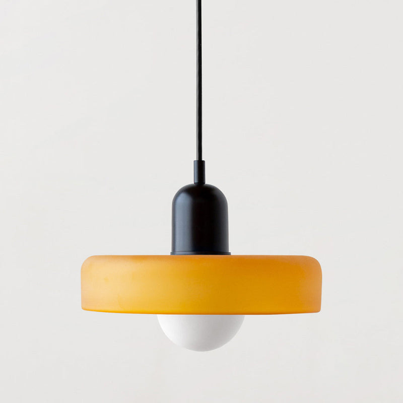 Lampe suspendue Bauhaus en verre coloré