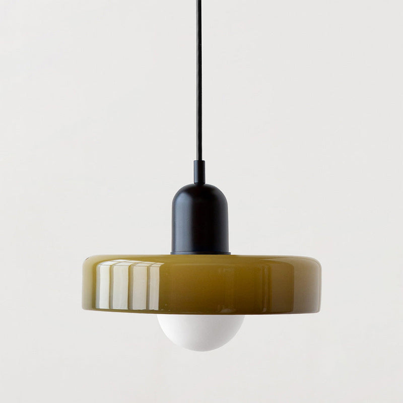 Lampe suspendue Bauhaus en verre coloré